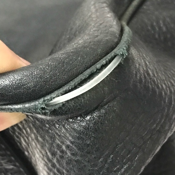 Michael Michael Kors Womens Pebbled Leather Top Handle Logo Tote Handbag Black - Picture 9 of 16